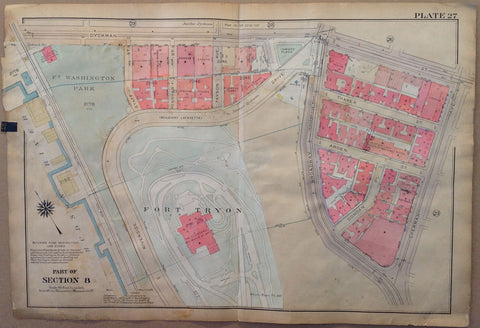 Link to NYC Bronx Map - Part of Section 8, Fort TryonU.S.A c. 1921 Product