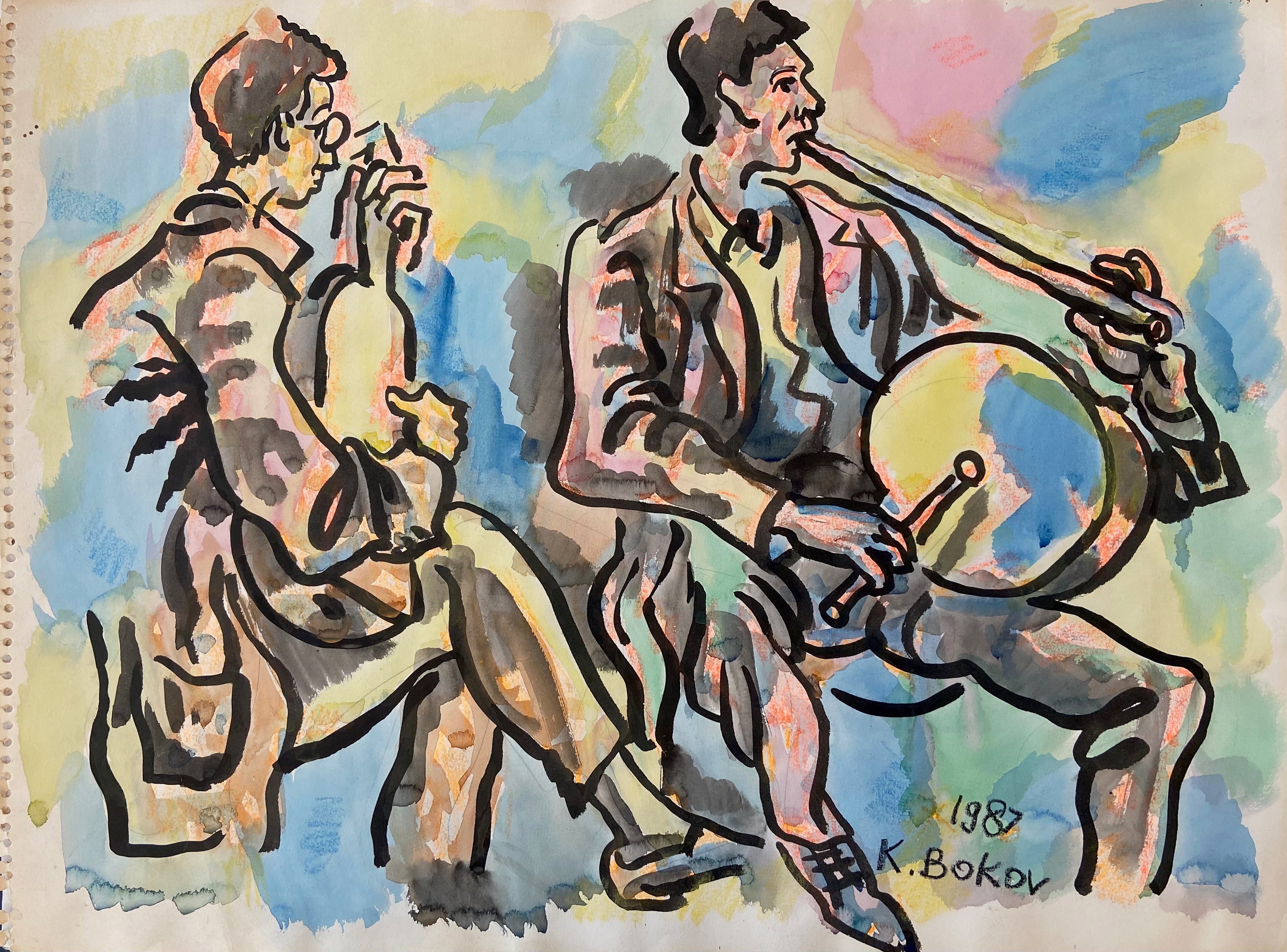 Painting of musicians