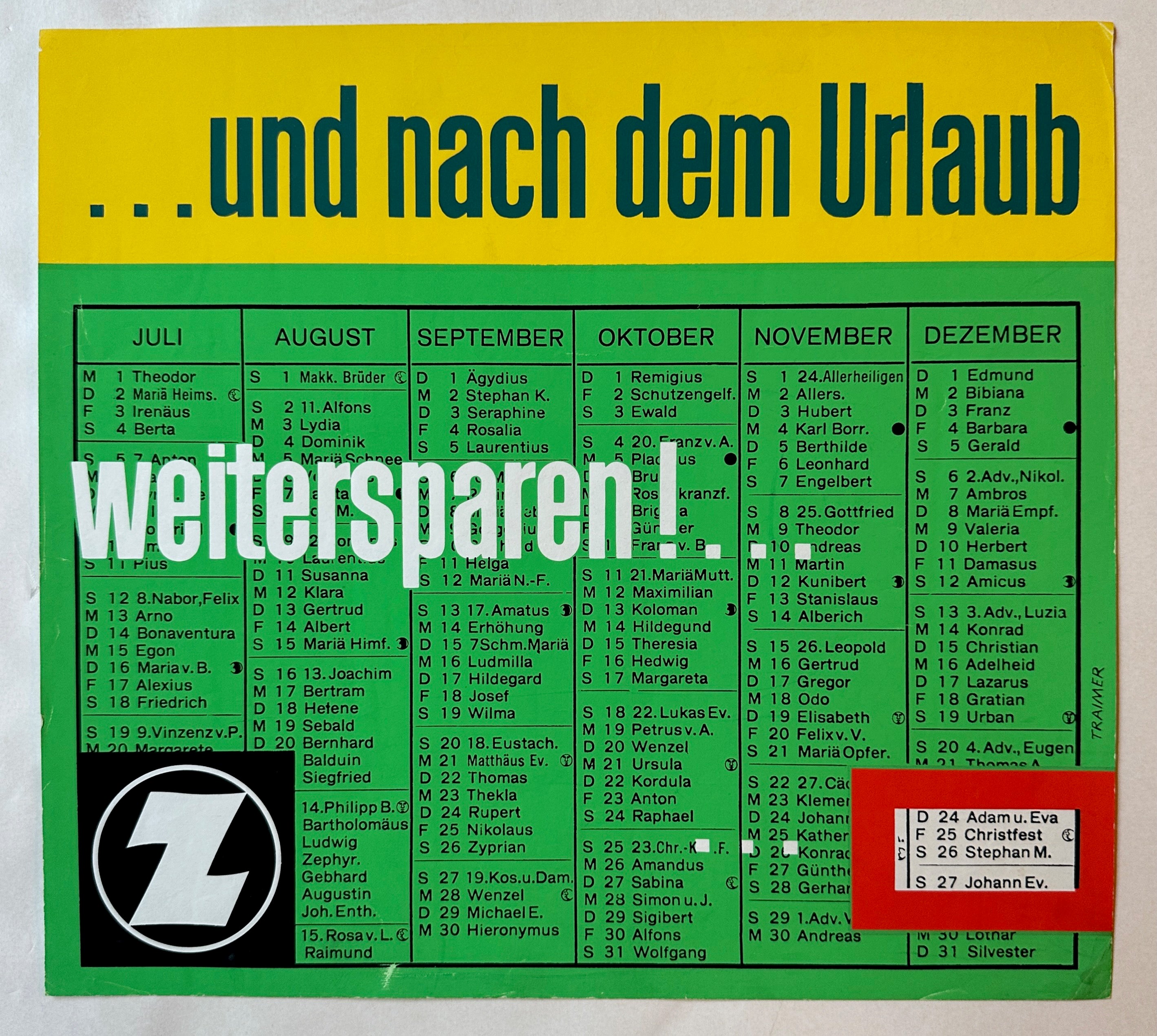 Weitersparen! Poster
