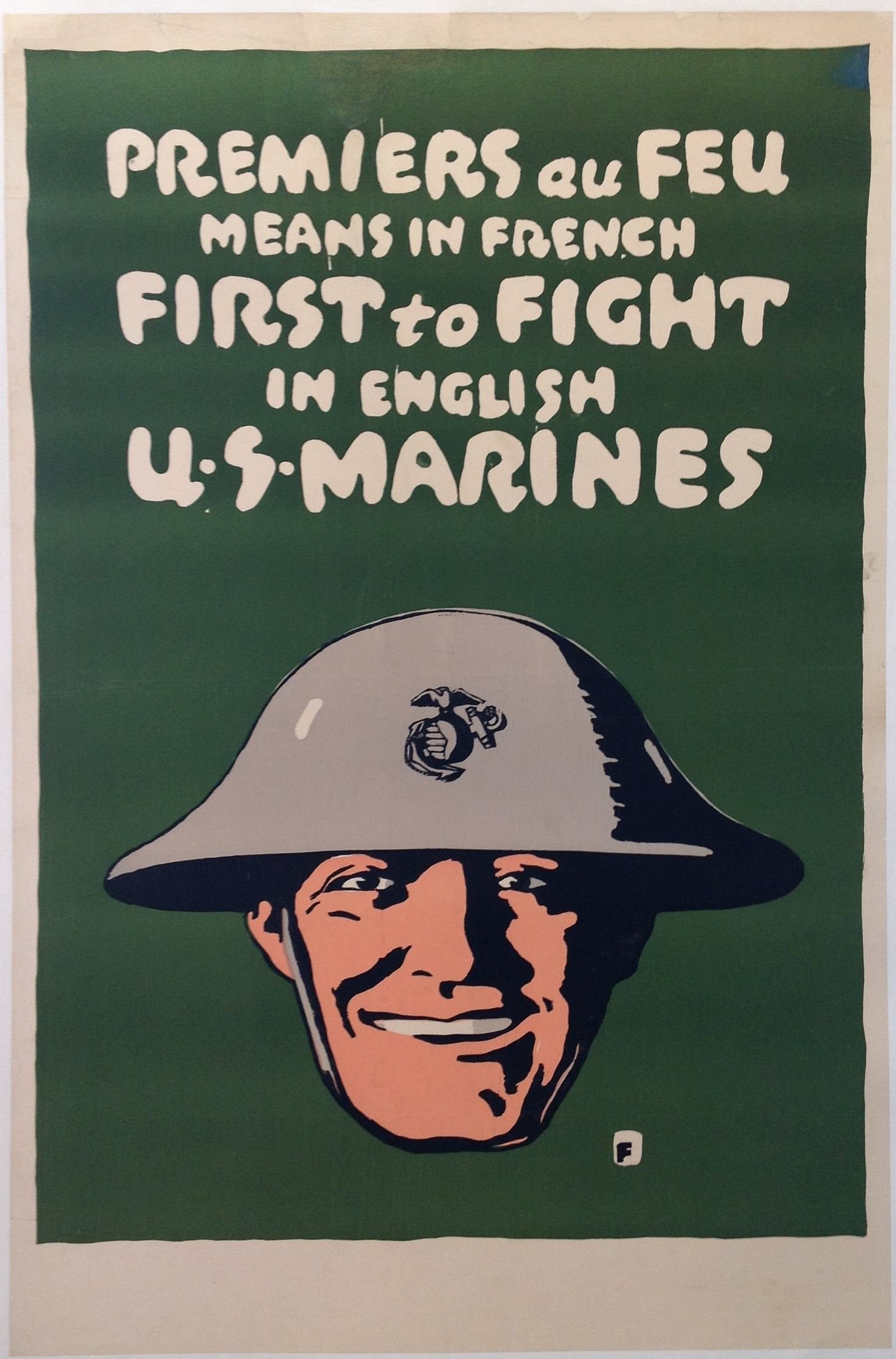 Premiers au Feu Means in French First to Fight in English U.S. Marines