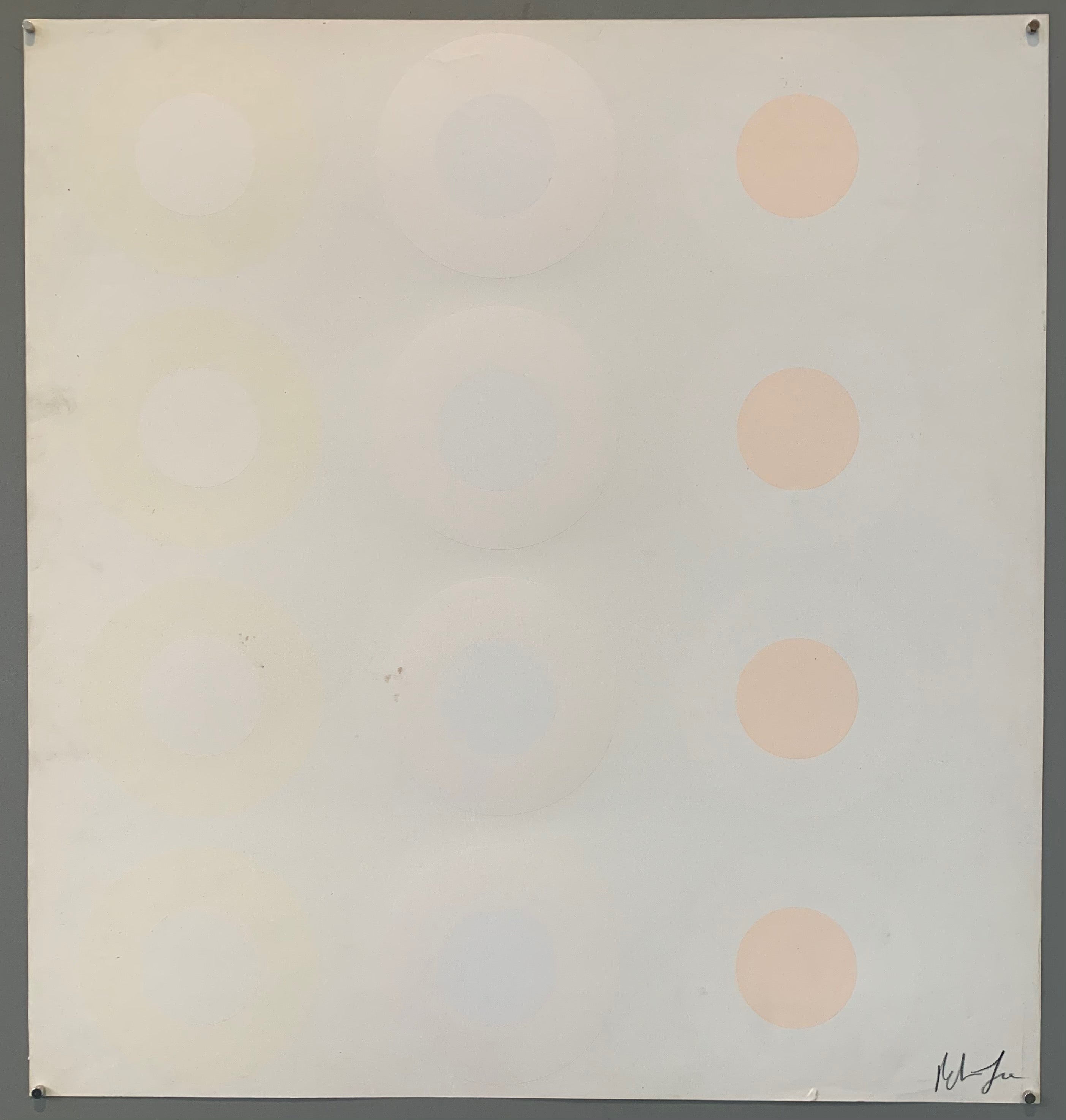 Three rows of white targets