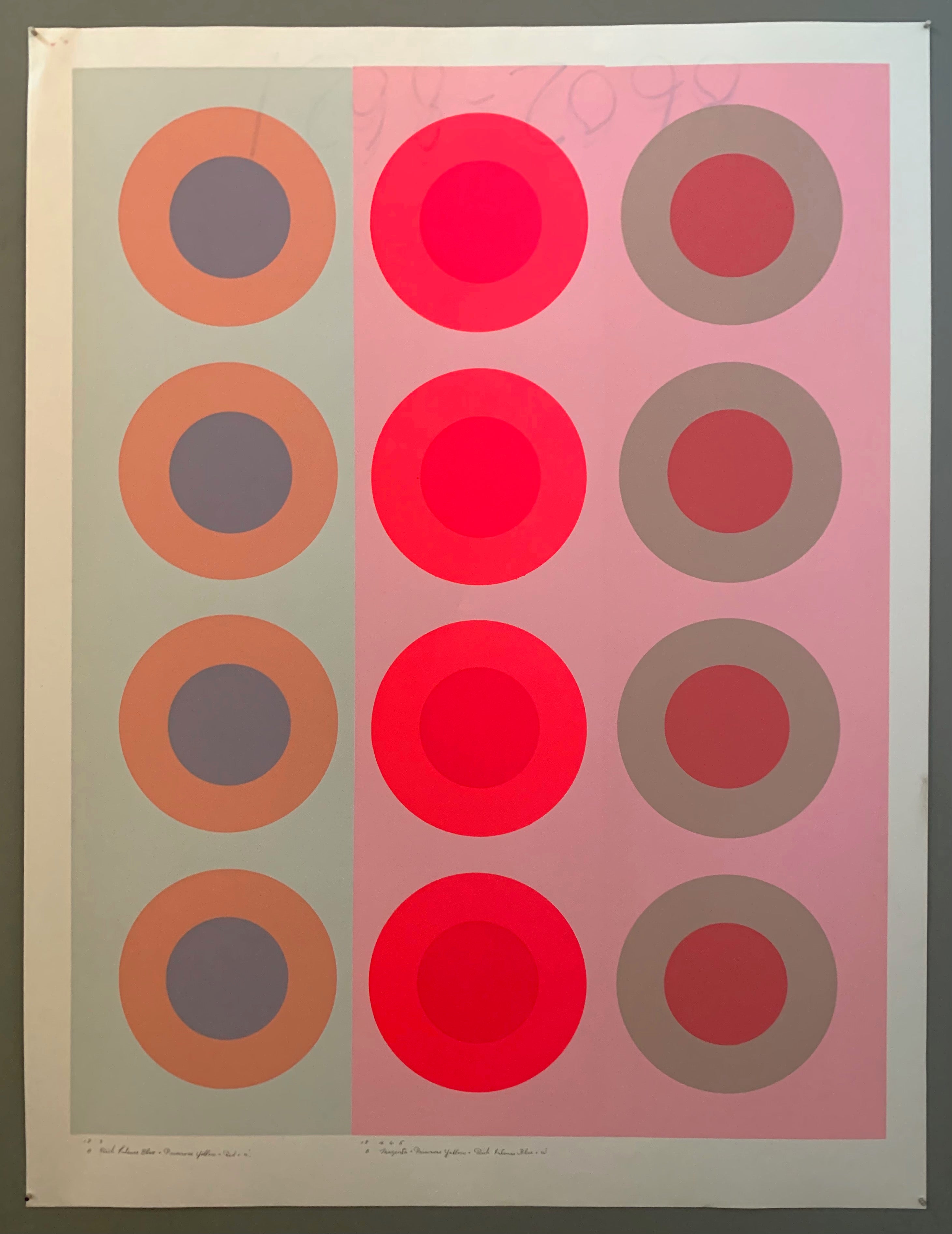 Three rows of pink targets