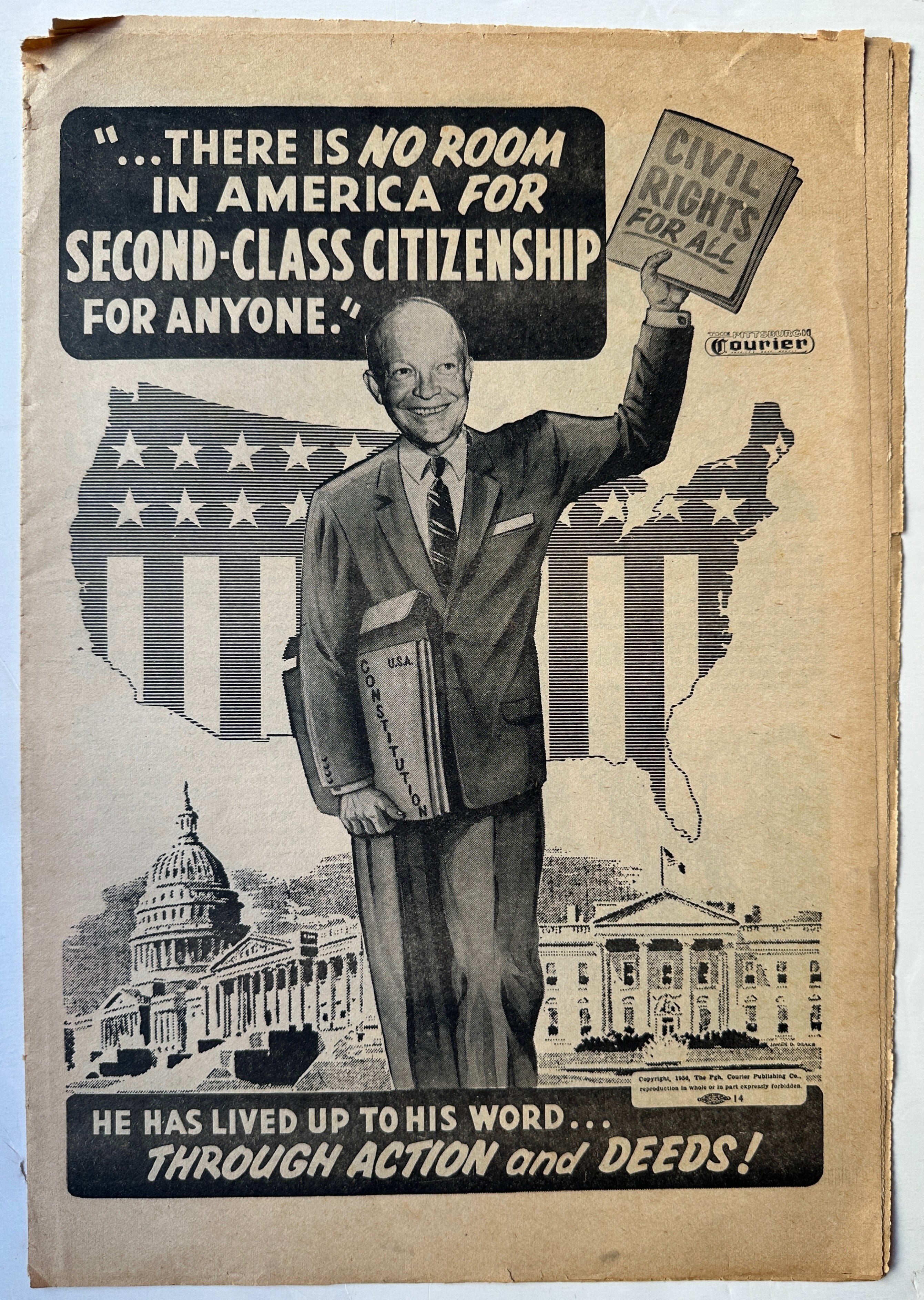 11x17 12-page newspaper promoting Eisenhower's run for President alongside Nixon as VP