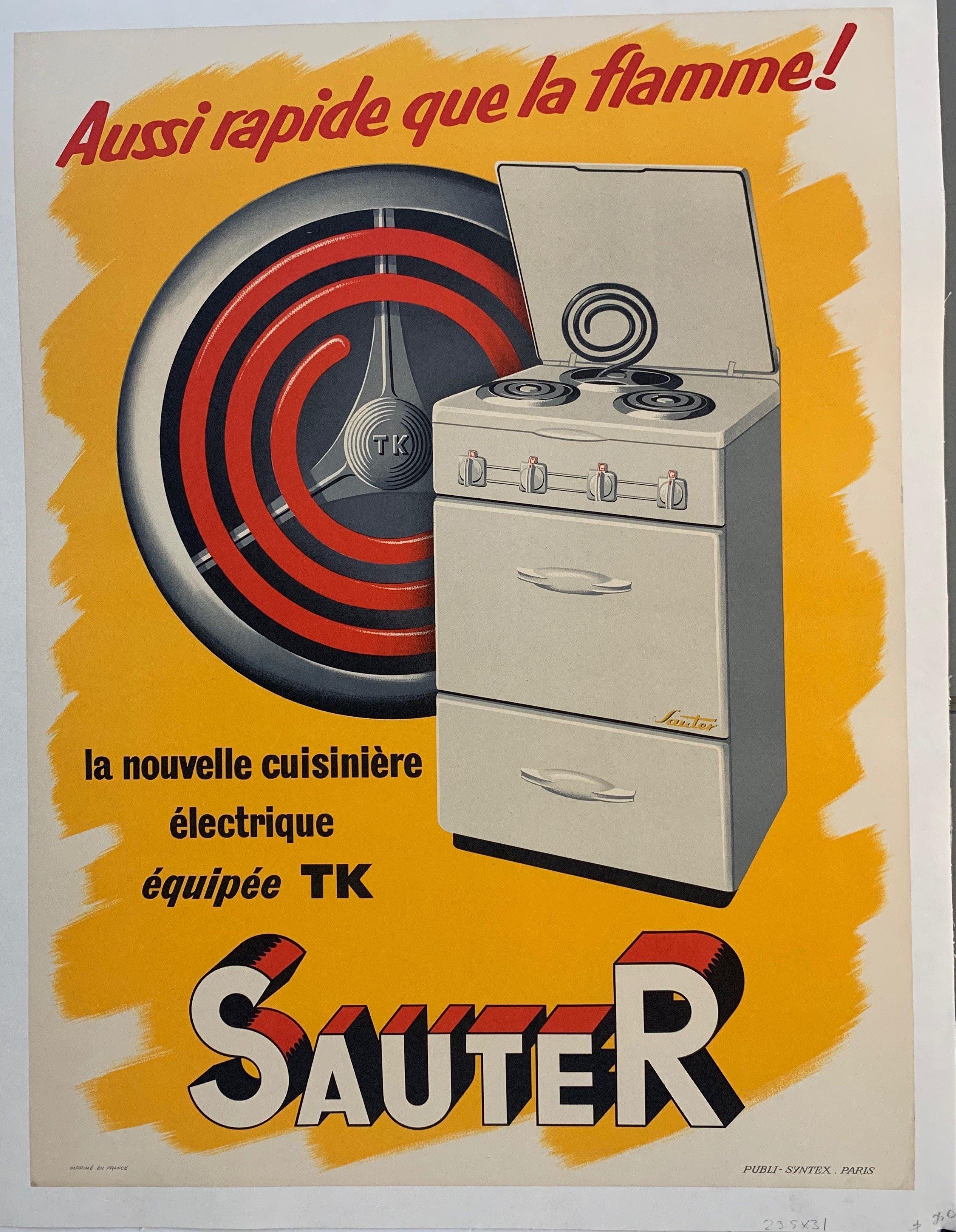 Aussi rapide que la flamme! - La Nouvelle cuisiniere electrique equi –  Poster Museum