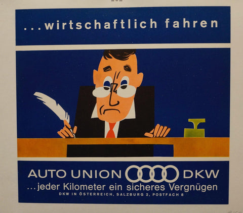 Link to ...wirtschaftlich fahren. Auto Unión DKW ... jeder Kilometer ein sicheres Vergnügen ✓Austria, C. 1950s Product
