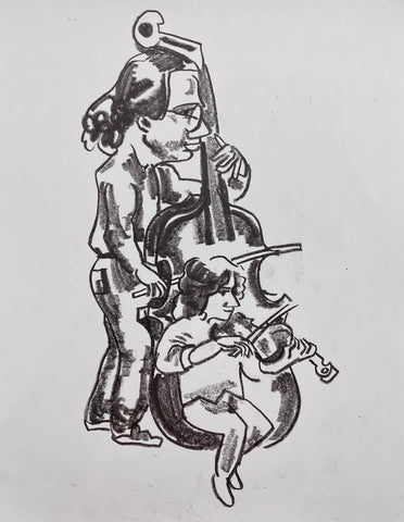 Link to String Instruments Konstantin Bokov Charcoal DrawingU.S.A, 1985 Product