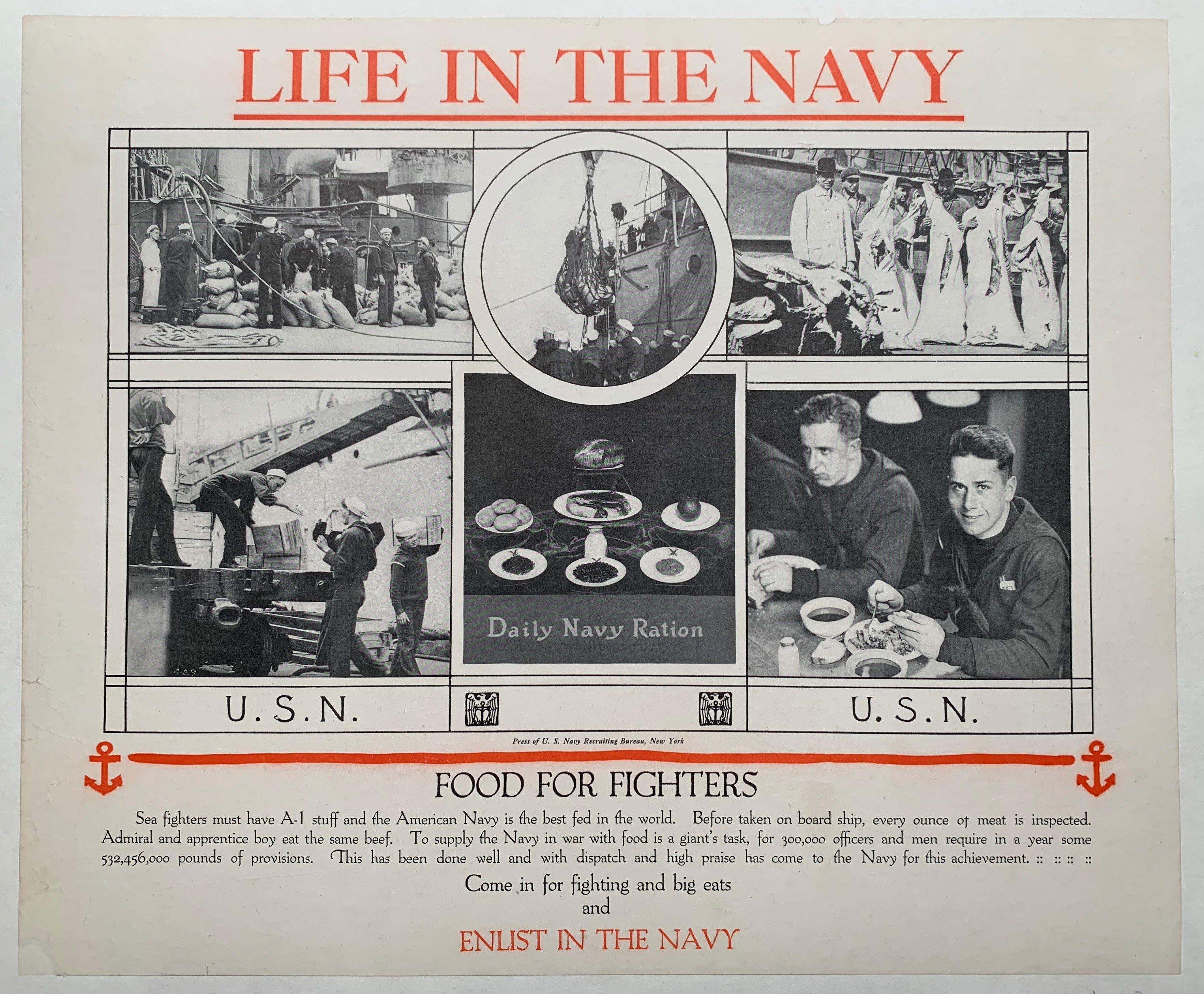 Life in the Navy "Food for Fighters" - Poster Museum
