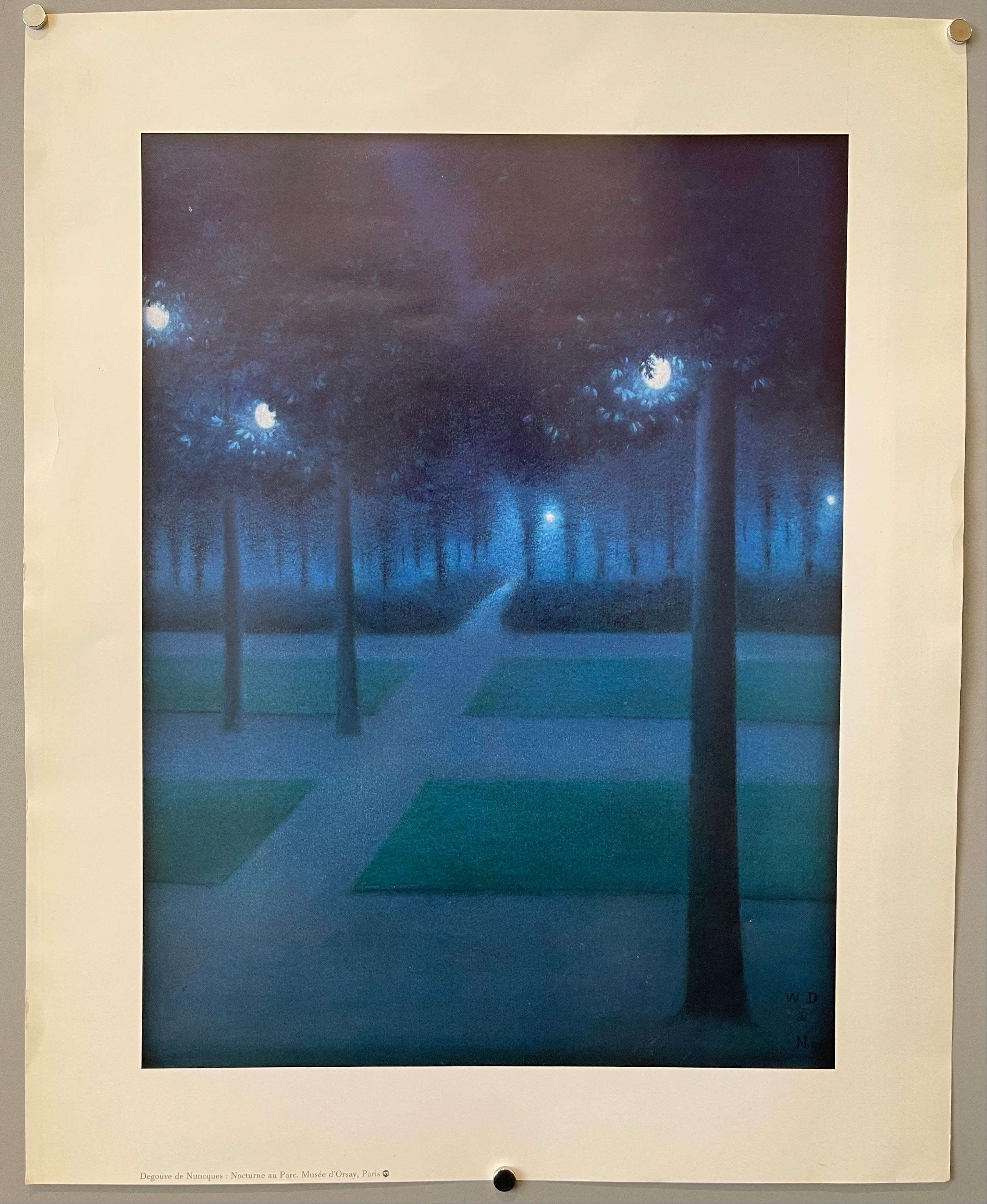 poster of a park during the night