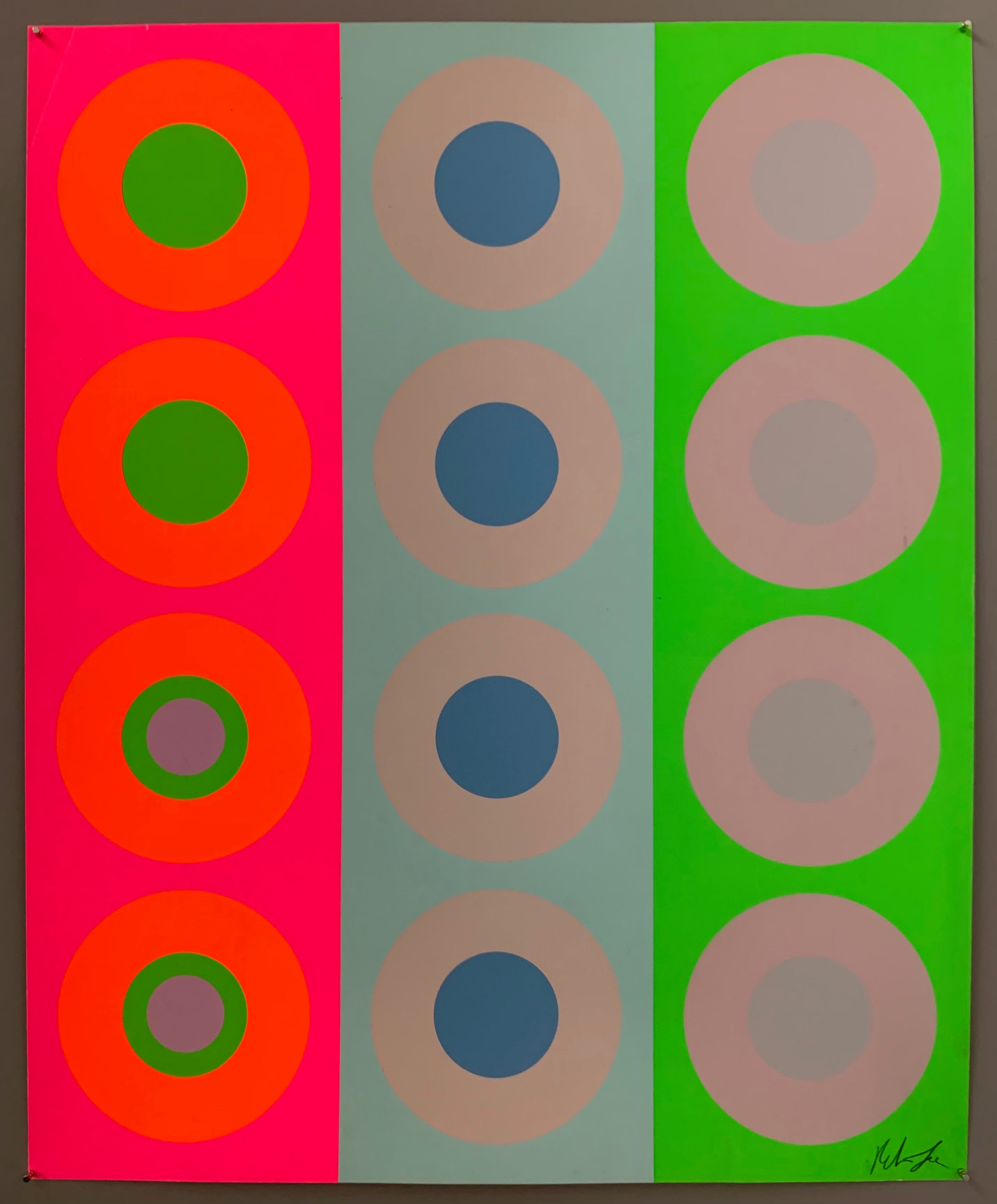 Three panels of targets, 12 in total.