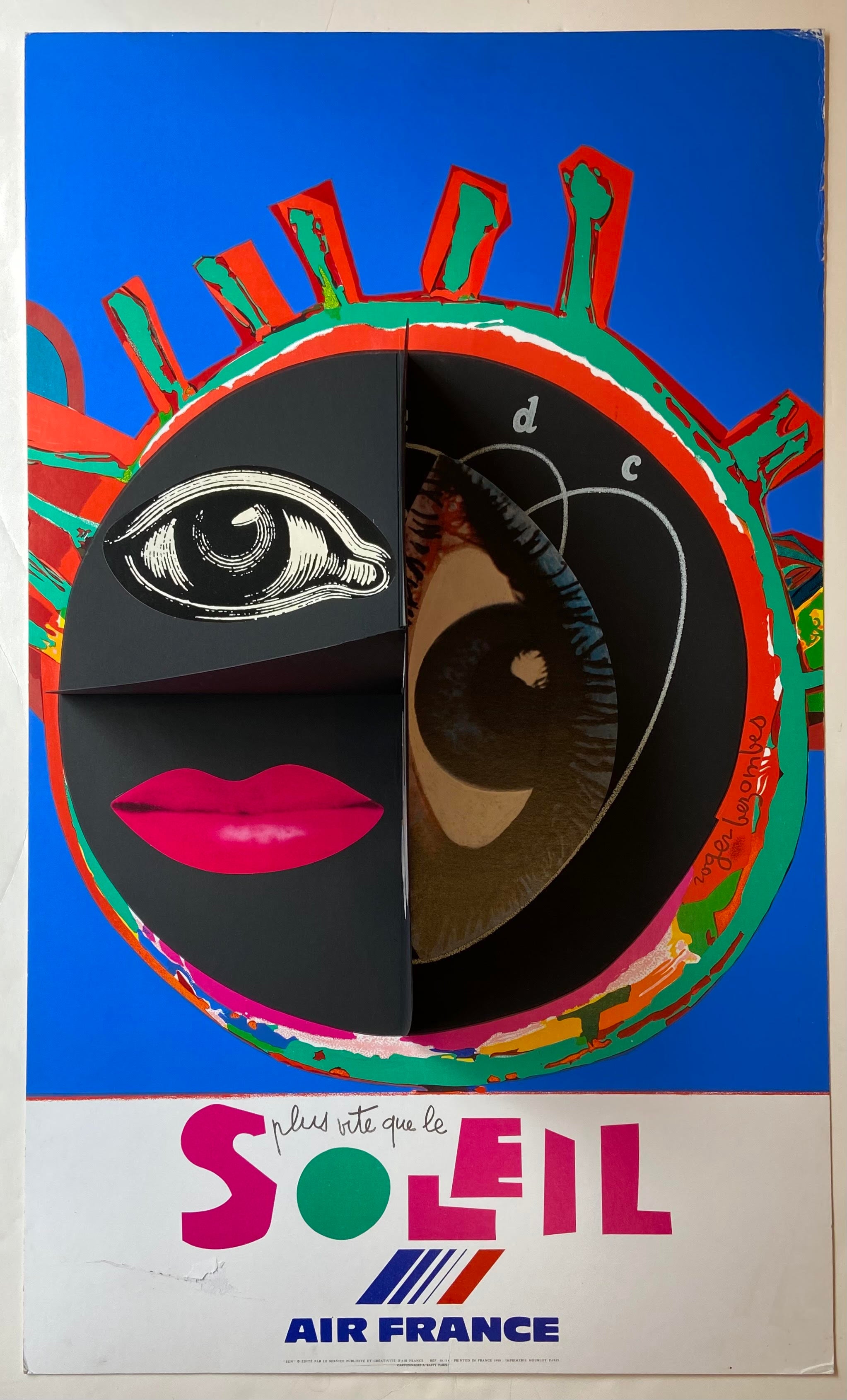 Air France Plus Vite Que De Soleil 3D Poster