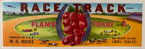 Link to  Race Track Flame Tokay LabelU.S.A., 1950s  Product