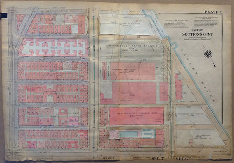Link to NYC Bronx Map - Part of Sections 6 and 7, Interborough Rapid Transit Car YardU.S.A c. 1921 Product
