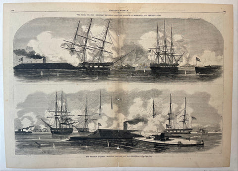 Link to  Harper's Weekly 'Battle of the Monitor and the Merrimac' IllustrationsU.S.A., 1862  Product