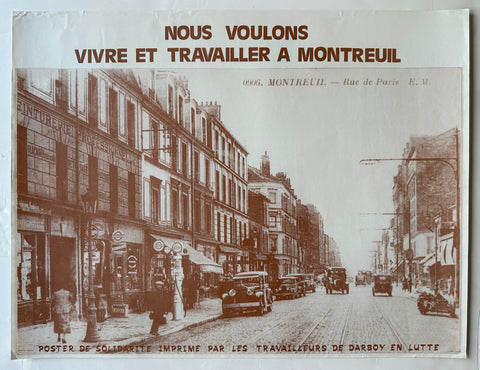 Link to Nous Voulons Vivre Et Travailler A Montreuil PosterFrance, 1974 Product