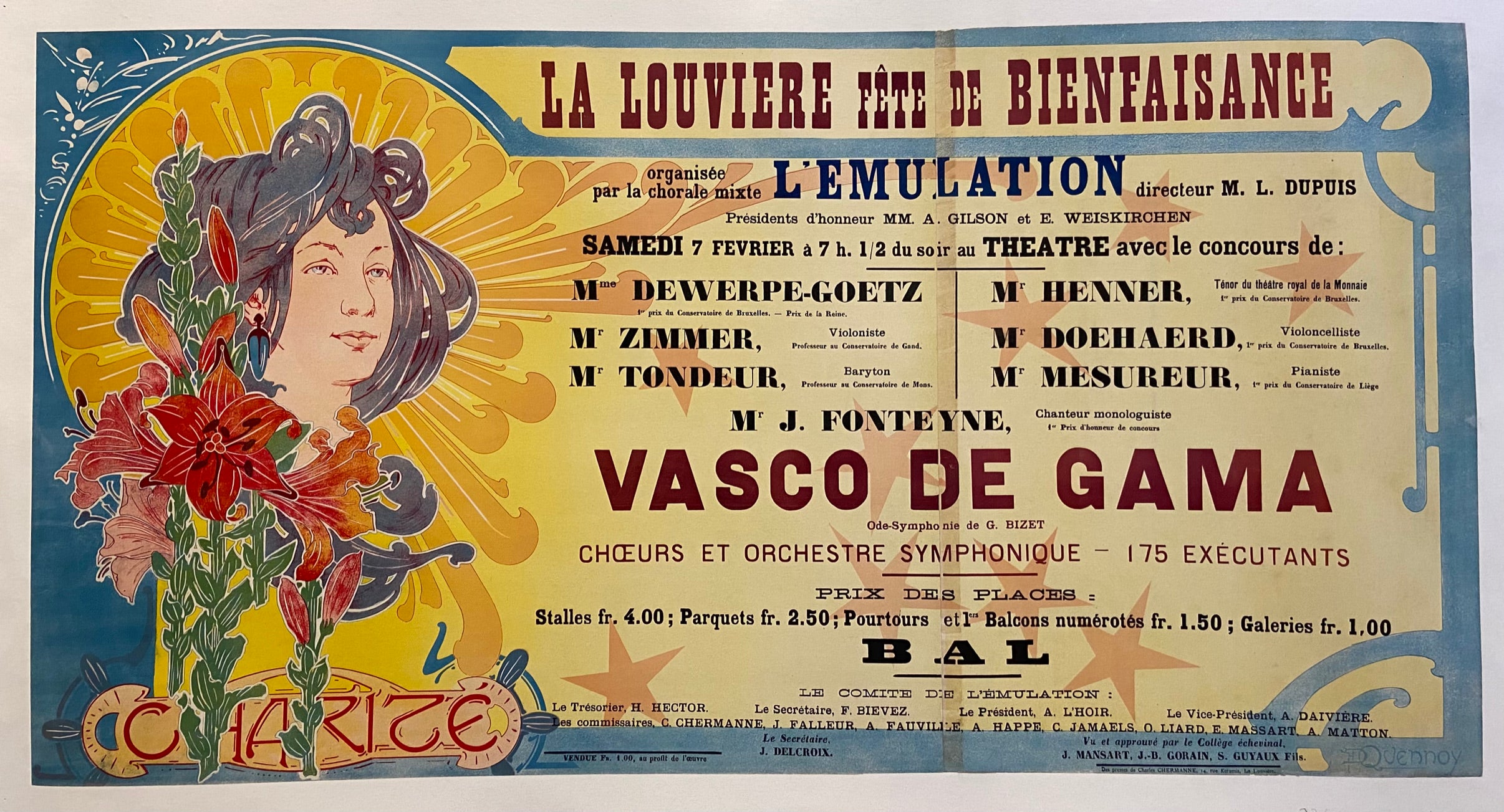 Poster showing an illustration of a woman surrounded by flowers
