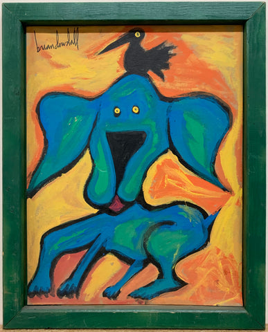Link to Scared Dog With Crow Brian Dowdall PaintingU.S.A, c. 1995 Product