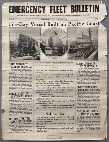 Link to  Emergency Fleet Bulletin PosterU.S.A, 1918  Product