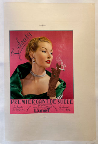 Link to  Velouty Suede Glove Poster ✓France, c. 1950  Product