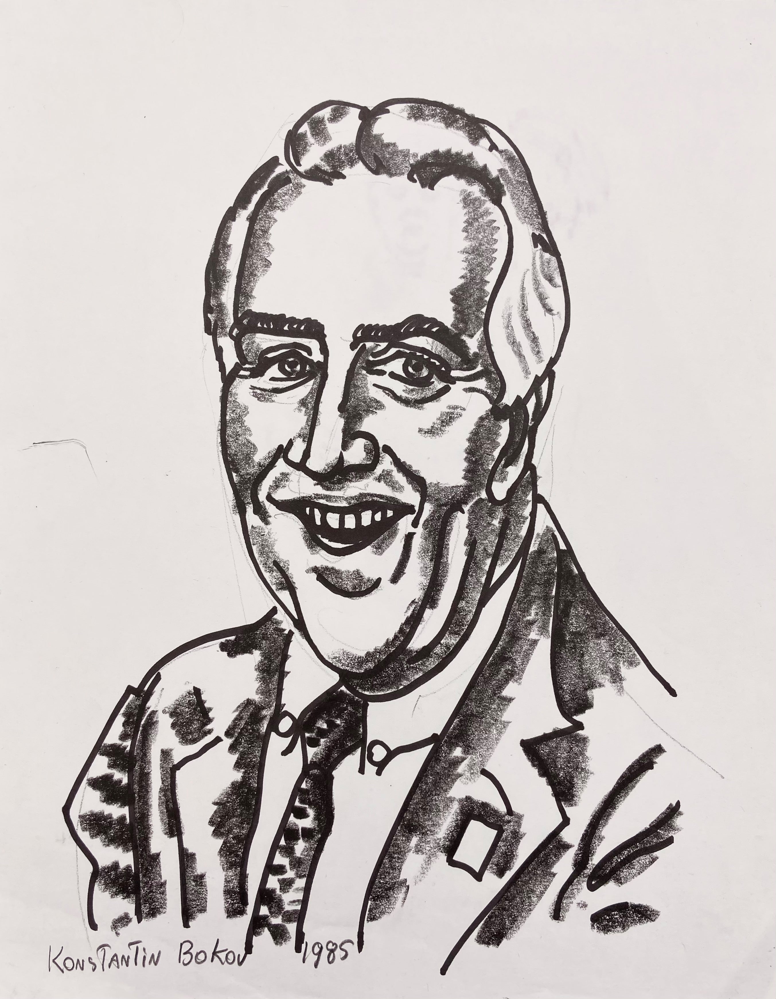 charcoal drawing of a man