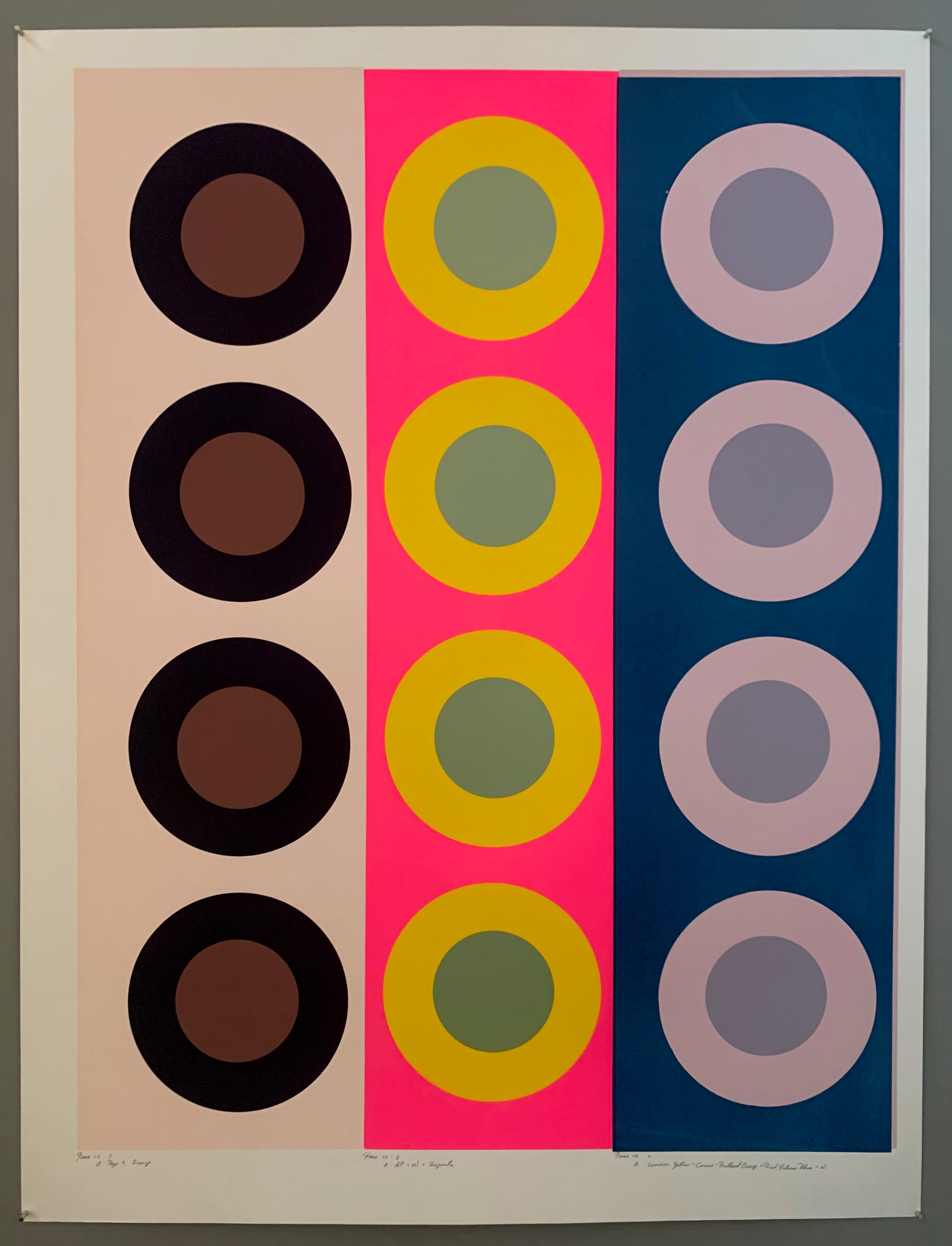 Three panels of targets