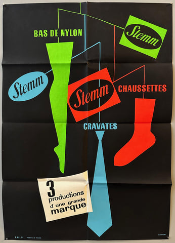 Stemm Bas, Chaussettes, Cravates Advertising Poster (Small)