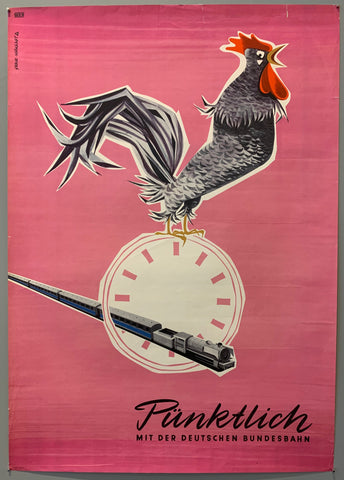Link to Pünktlich mit der deutschen Bundesbahn PosterGermany, c. 1960s Product