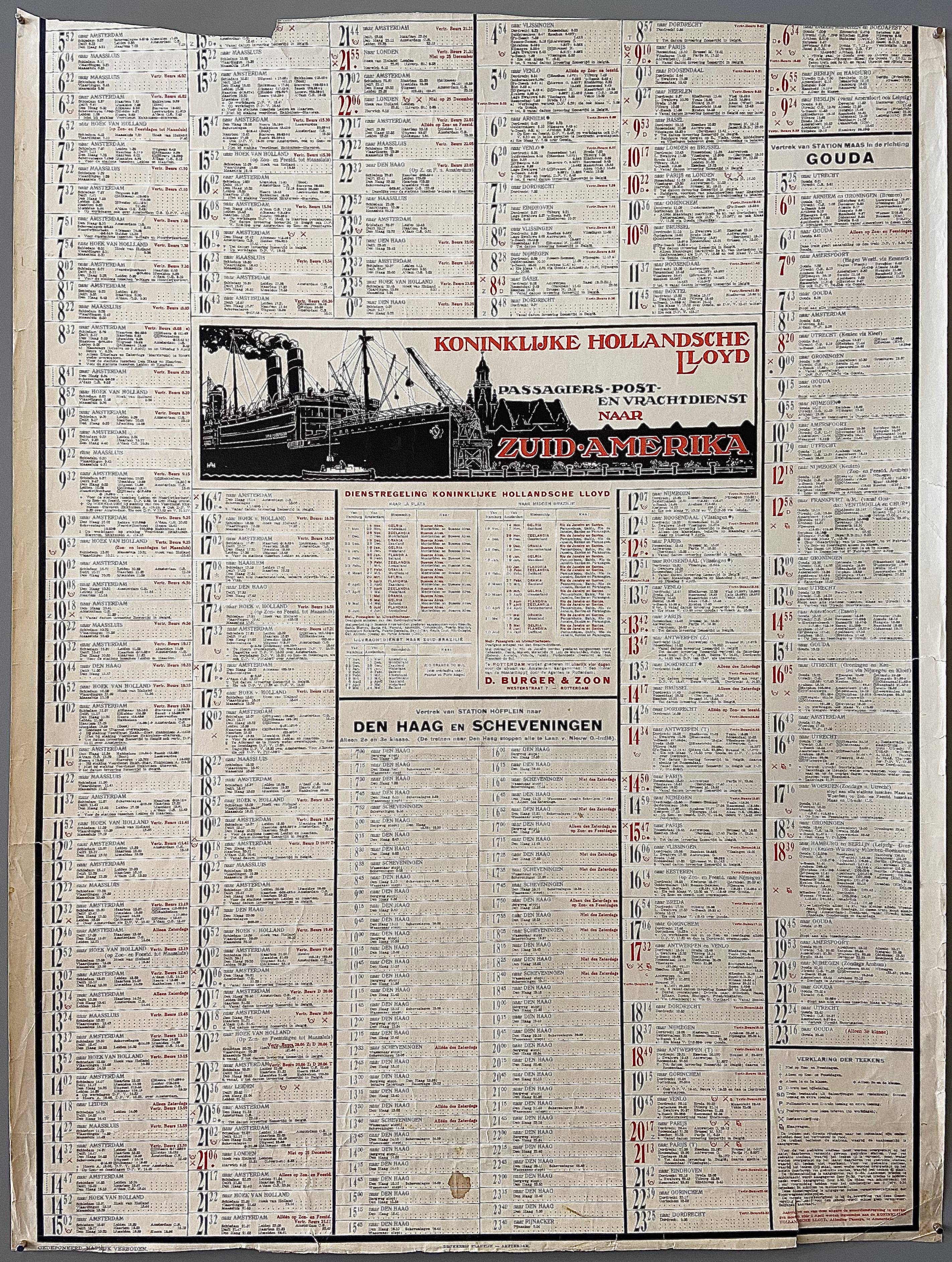 poster of cruise timetables