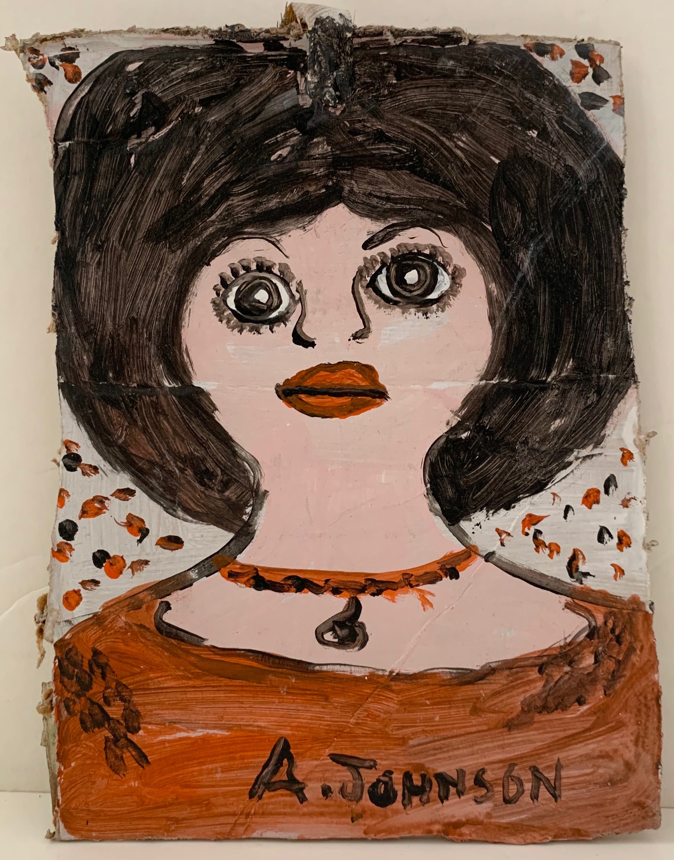 Woman With Big Eyes and Big Hair Anderson Johnson Painting