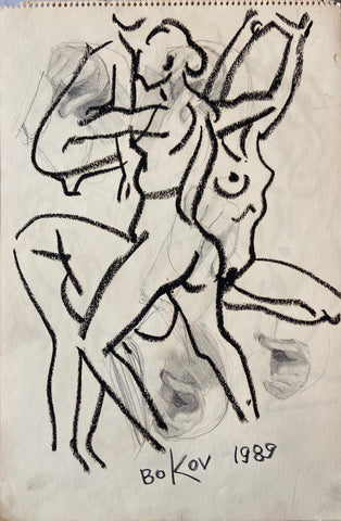 Link to Four Female Nudes Konstantin Bokov Charcoal DrawingU.S.A, 1989 Product