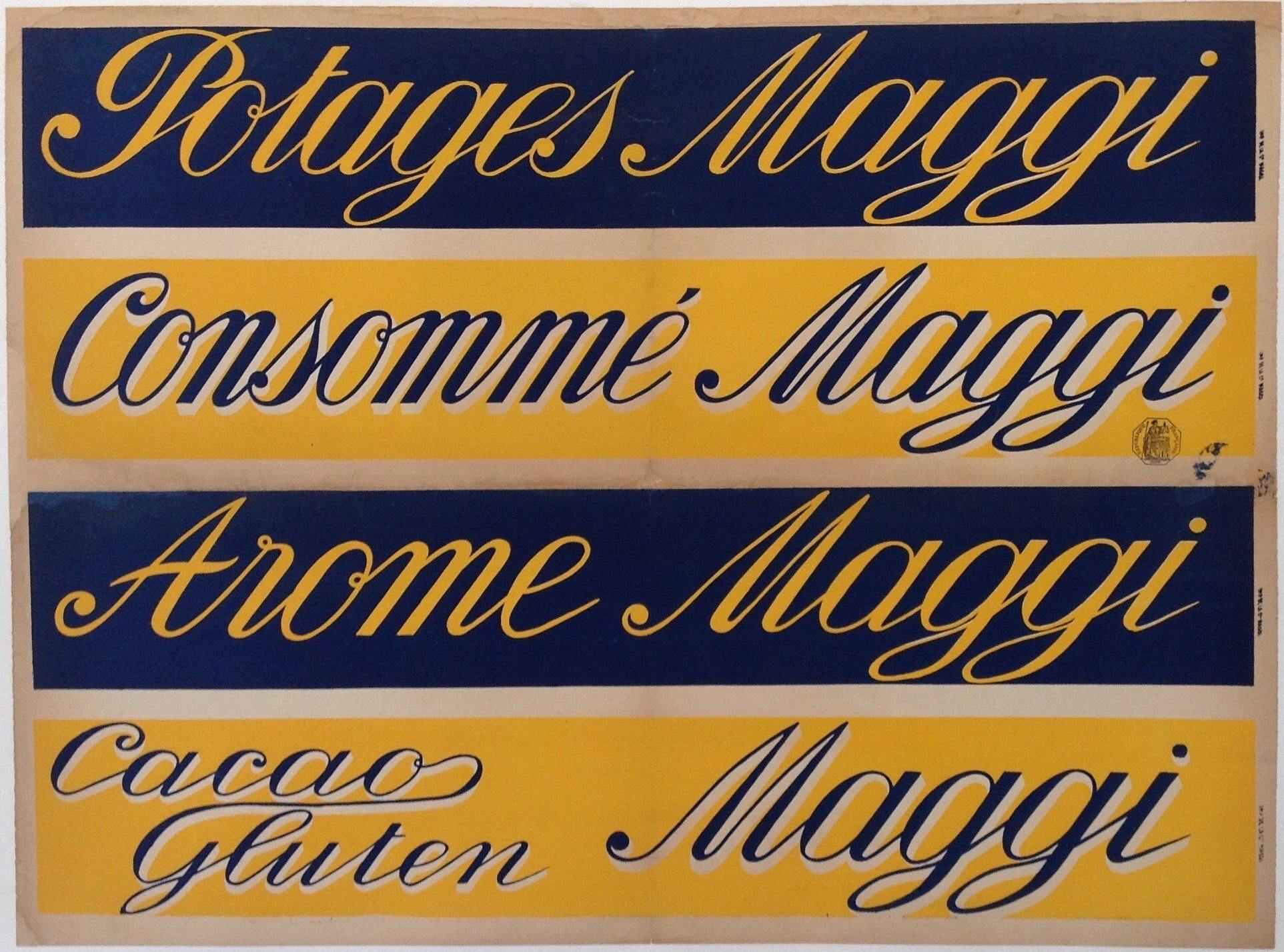 Potage maggi, Consommé maggi, Arome maggi, Cacao gluten maggi - Poster Museum