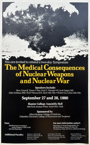 Link to The Medical Consequences of Nuclear Weapons and Nuclear War Poster ✓USA, 1980 Product