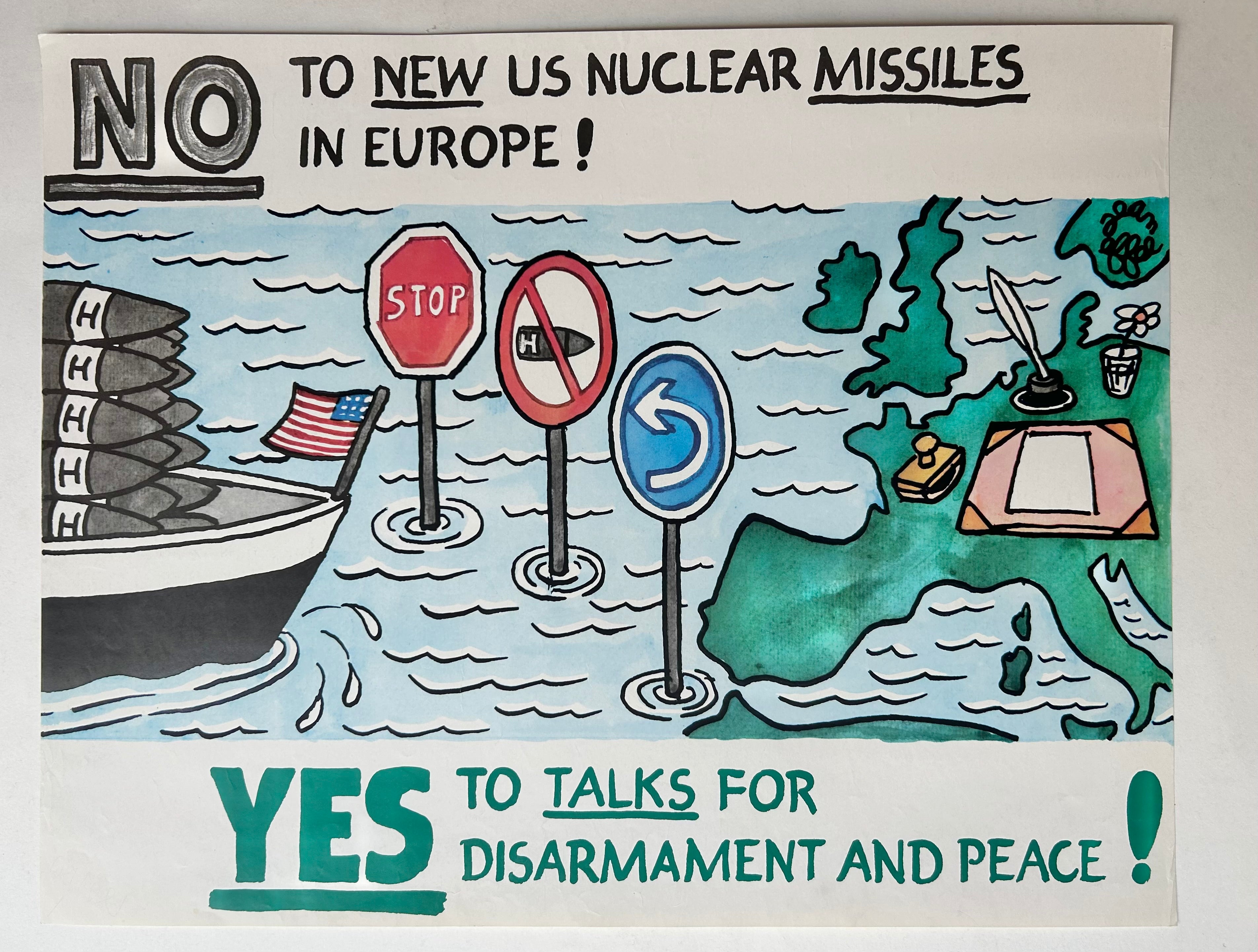 No to New US Nuclear Missiles Poster