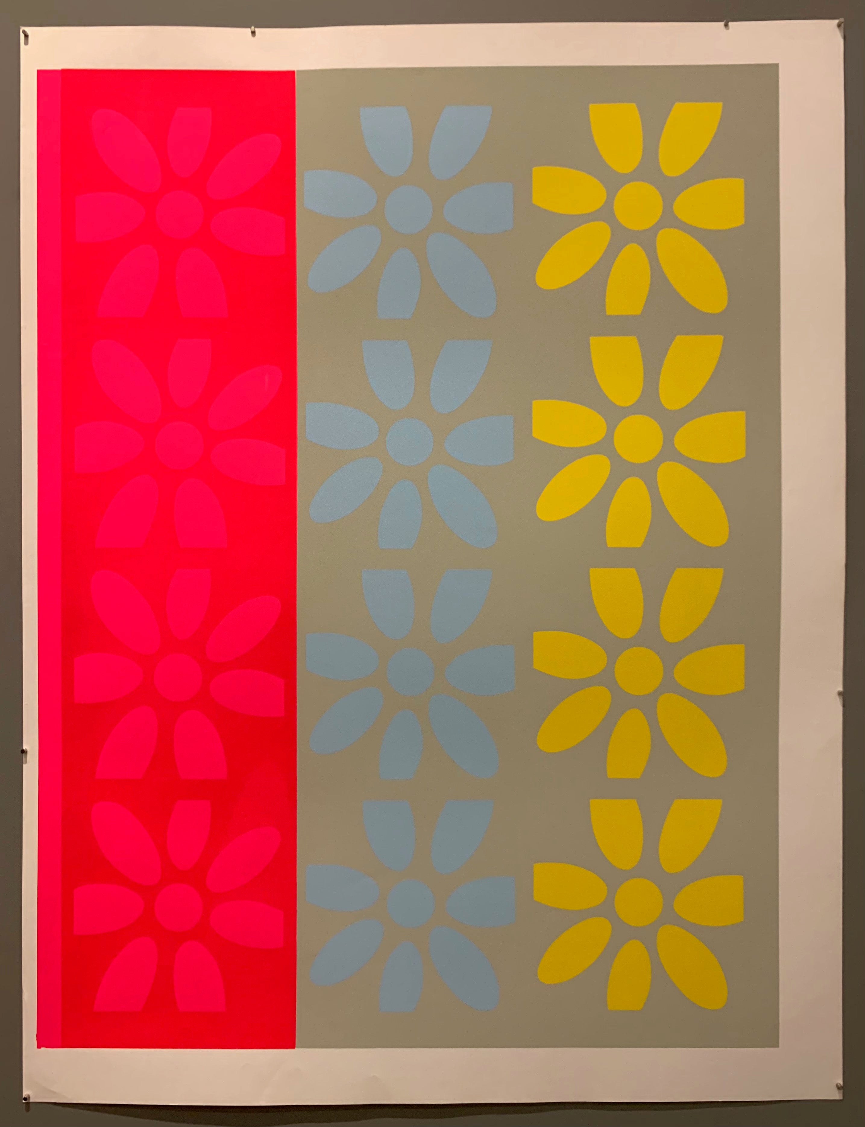 Three rows of flowers