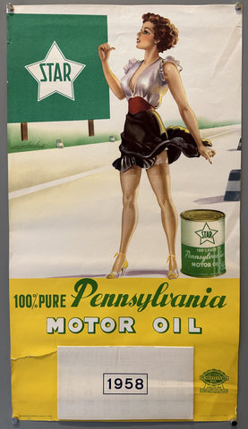 Link to  100% Pure Pennsylvania Motor Oil PosterUnited States, 1958  Product