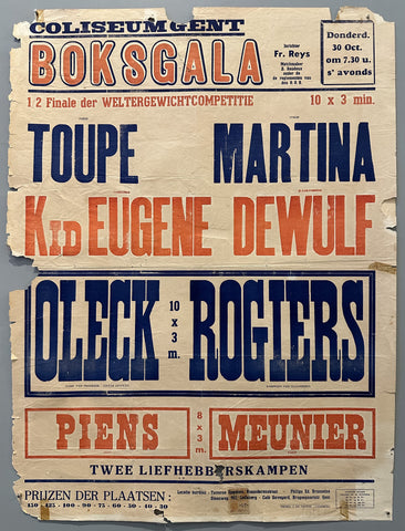 Link to  Coliseum Gent Boksgala 1/2 Finale PosterBelgium, c. 1950s  Product