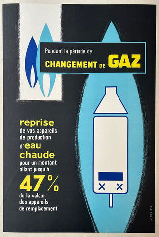 Link to  Changement de Gaz Poster ✓France, c. 1950  Product