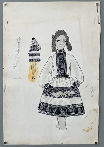 Link to &nbsp;Original Fashion Illustration - June Amos GrammerU.S.A., c.1960's &nbsp;Product