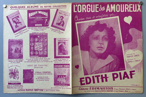 Link to  L'Orgue des Amoureux Edith PiafFrance, c. 1950s  Product