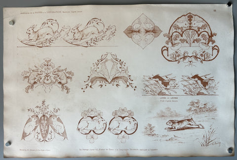 Link to  Application de la Faune & Decoration: Lapin et LièvresFrance, 1909  Product