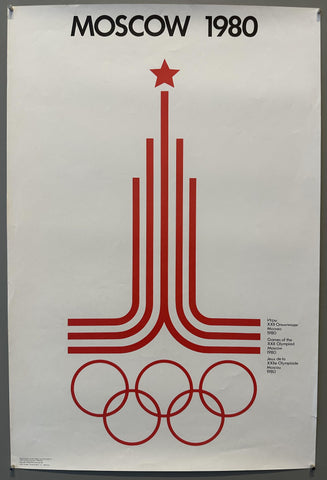 Moscow 1980 White Logo Poster