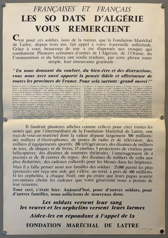 Françaises et Français Les So Dats d'Algérie Vous Remercient #1
