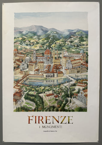 Monuments of Florence Labeled Poster