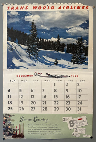 Link to  TWA 1956 Calendar: December, JanuaryUnited States, 1956  Product