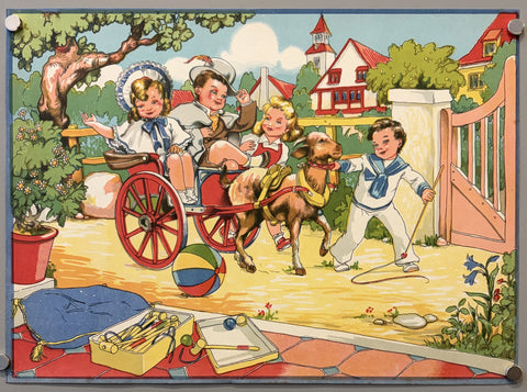 Children in a Goat-Pulled Cart