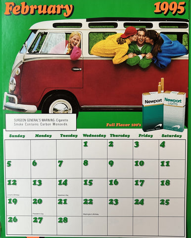 Link to &nbsp;1995 Newport cigarette calendar - FebruaryU.S.A.,1995 &nbsp;Product