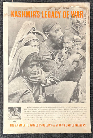 Link to  Kashmir's Legacy of War - United Nations PosterU.S.A., c. 1950  Product