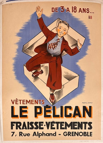 Link to  Le Pélican Fraisse Vétements poster ✓France, C.1935  Product