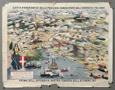 Carta Panoramica Delle Posizioni Conquistate dall'Esercito Italiano