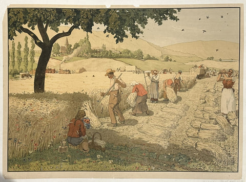 Link to  Harvest scene on a grain farmFrance, c. 1905  Product