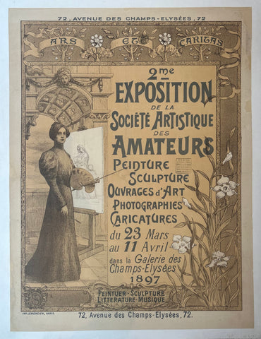 Link to  Exposition de la Societe Artistique des Amateurs Poster ✓France, 1897  Product